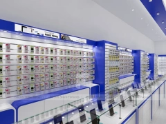 Blue White Phone Accessories Wall Store
