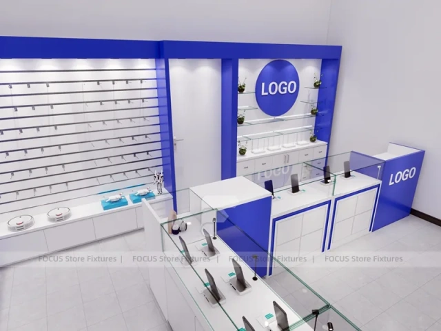 Blue White Phone Accessory Retail Store