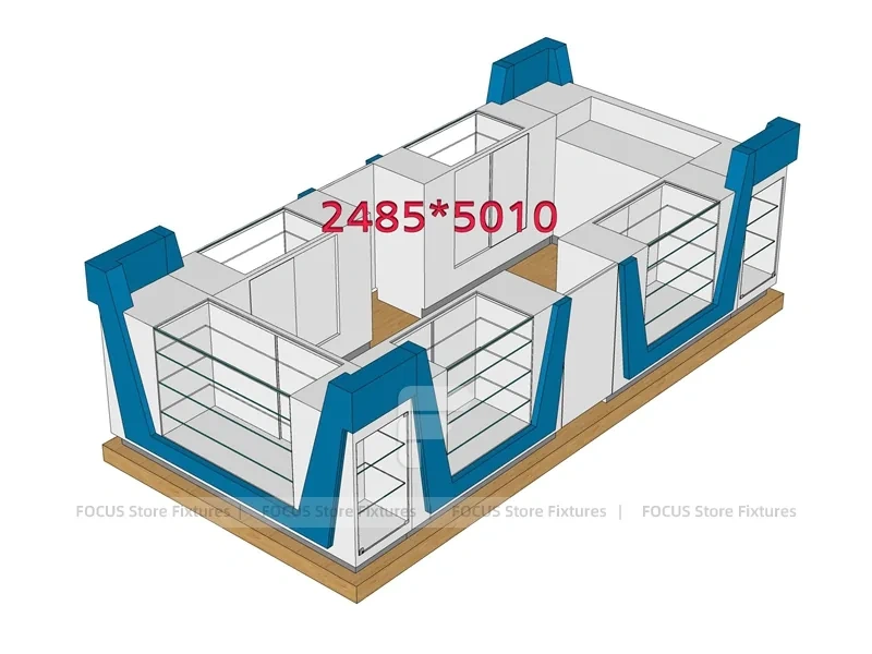 Blue White Phone Good Store 3D Layout