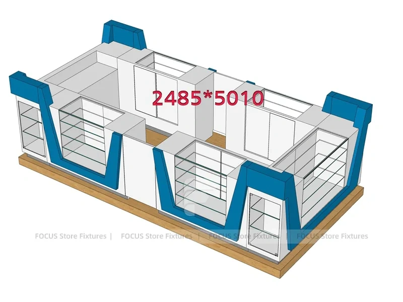 Blue White Phone Good Store 3D Layout