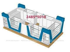 Blue White Phone Good Store 3D Layout