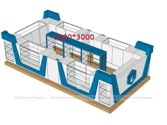 Blue White Phone Good Store 3D Layout