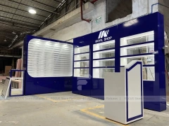 Blue White Rounded Mobile Phone Slatwall Display