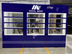 Blue White Rounded Mobile Phone Slatwall Display