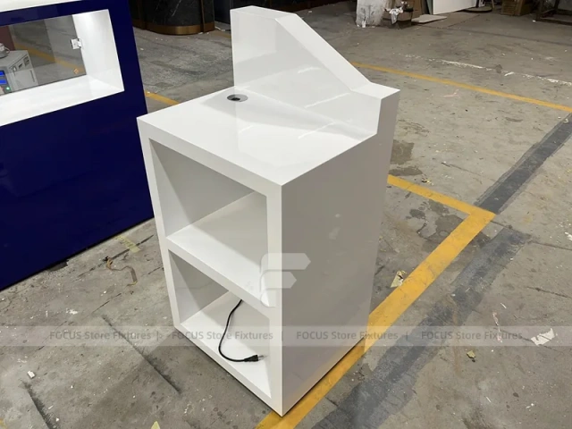 Blue White Rounded Mobile Phone Slatwall Display