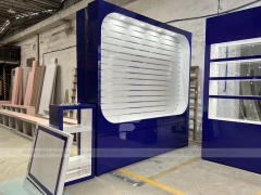 Blue White Rounded Mobile Phone Slatwall Display
