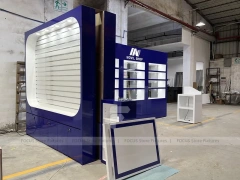 Blue White Rounded Mobile Phone Slatwall Display