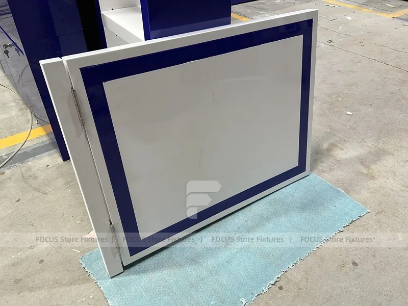 Blue White Rounded Mobile Phone Slatwall Display