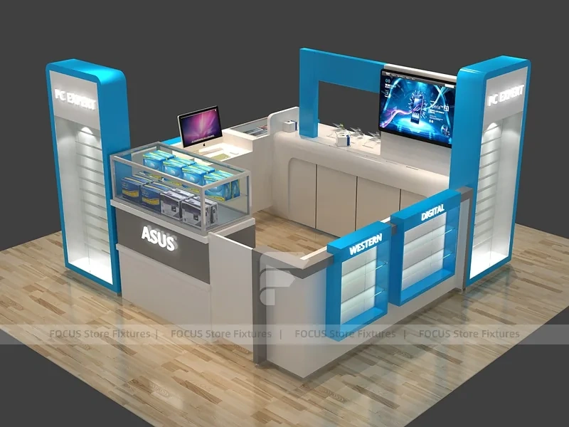 Blue White Save Repair Mobile Kiosk Design