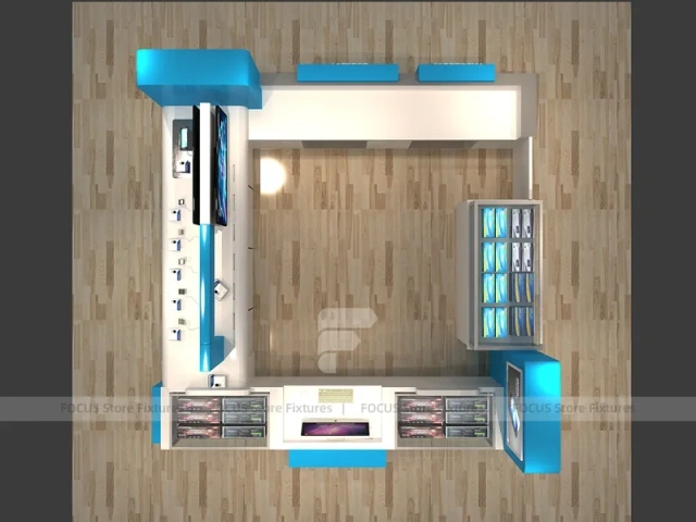 Blue White Save Repair Mobile Kiosk Design