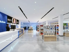 Blue Wood Mobile Accessories Store Interior