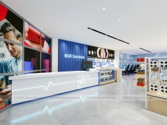 Blue Wood Mobile Accessories Store Interior