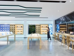 Blue Wood Mobile Accessories Store Interior
