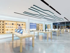 Blue Wood Mobile Accessories Store Interior