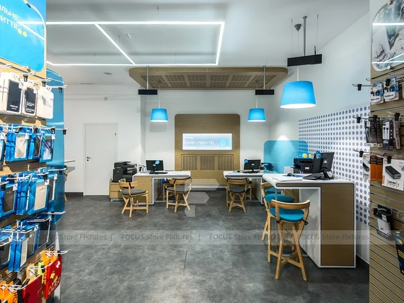 Blue Yellow Mobile Phone Retail Interior