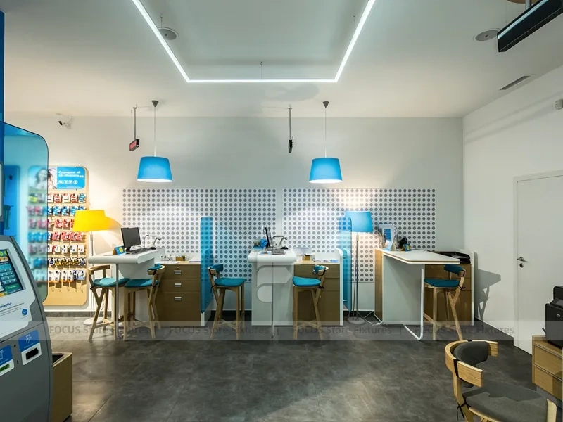 Blue Yellow Mobile Phone Retail Interior