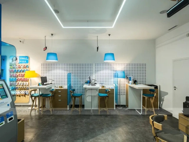 Blue Yellow Mobile Phone Retail Interior