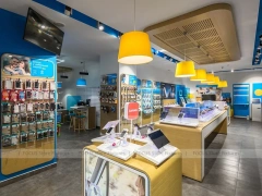 Blue Yellow Mobile Phone Store Counter