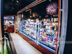 Bright Perfume Wall Display Store with LED Shelving