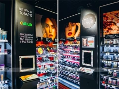 Bright Perfume Wall Display Store with LED Shelving