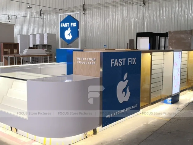Brown Blue Fast Fix Phone Accessories Kiosk