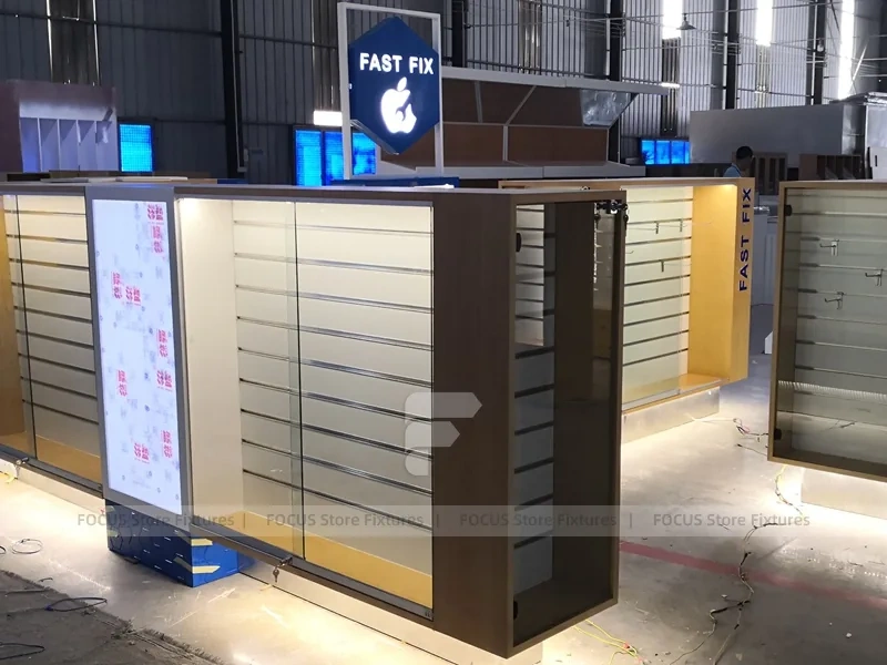 Brown Blue Fast Fix Phone Accessories Kiosk