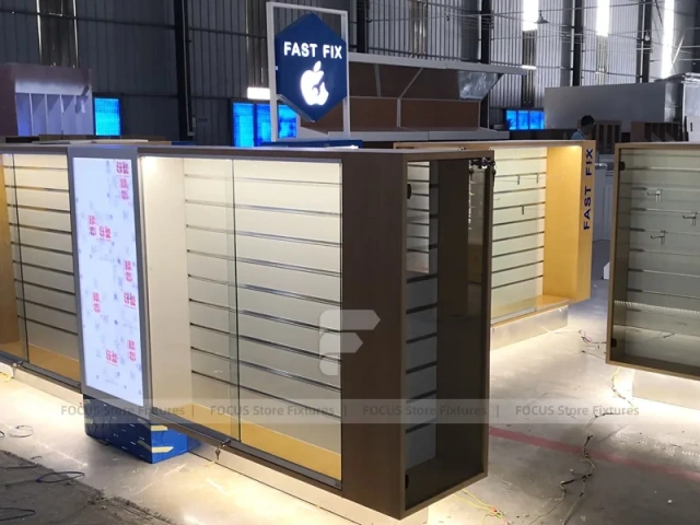 Brown Blue Fast Fix Phone Accessories Kiosk