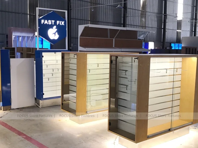 Brown Blue Fast Fix Phone Accessories Kiosk