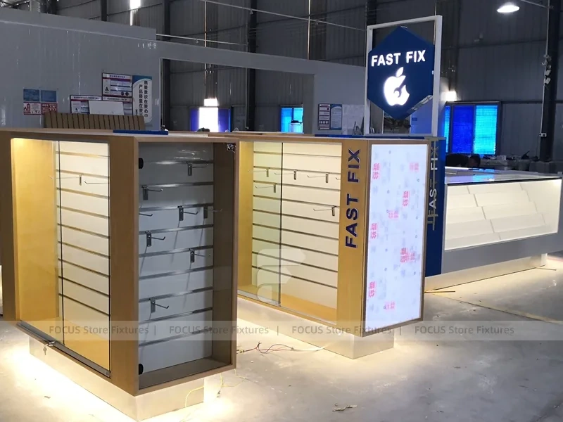 Brown Blue Fast Fix Phone Accessories Kiosk