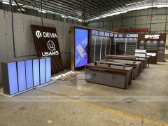 Brown Smart Mobile Phone Store Fixture