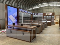 Brown Smart Mobile Phone Store Fixture