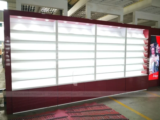 Burgundy Backlit Mobile Phone Wall Display