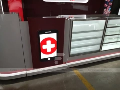 Burgundy Backlit Mobile Phone Wall Display