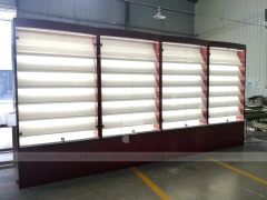 Burgundy Backlit Slatwall Phone Display Wall