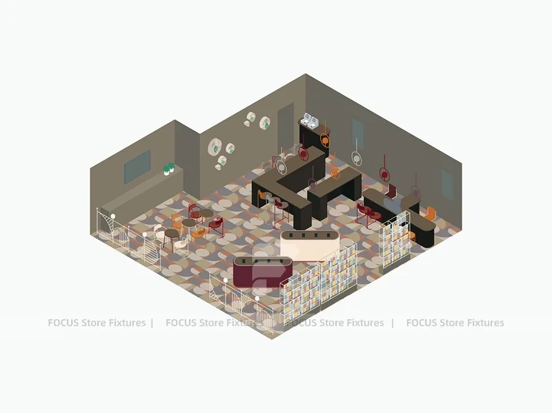 Burgundy Cream Mobile Accessories Counter Store