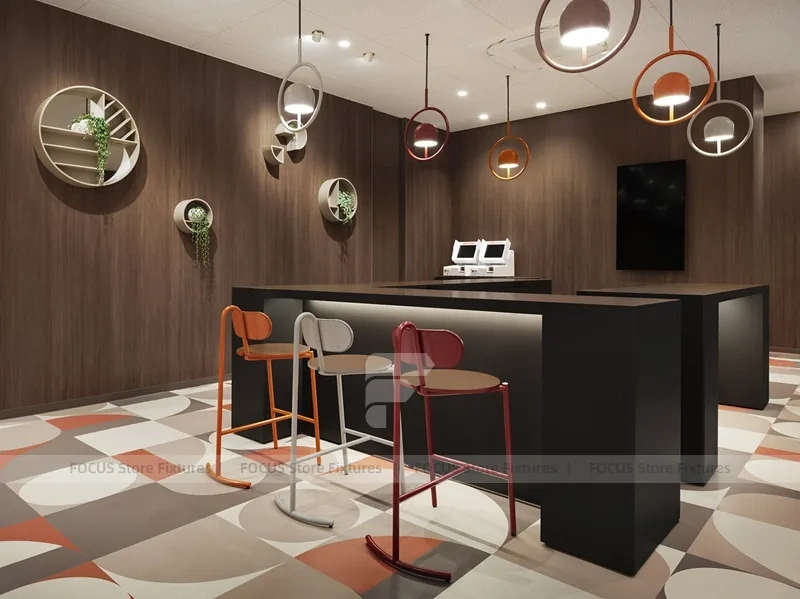Burgundy Cream Mobile Accessories Counter Store