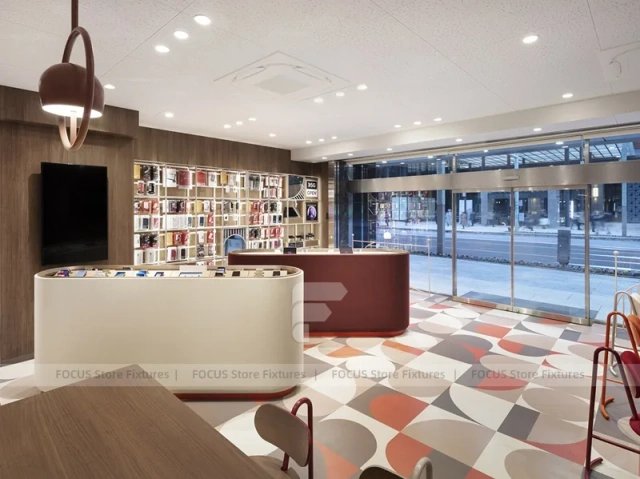 Burgundy Cream Mobile Accessories Counter Store