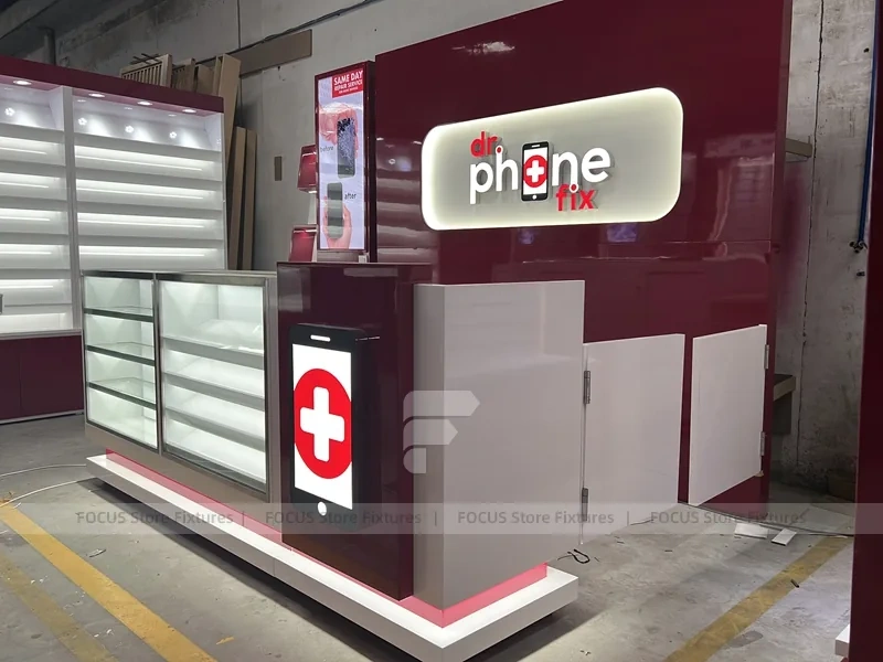Burgundy Mobile Accessories Wall Store Fixture
