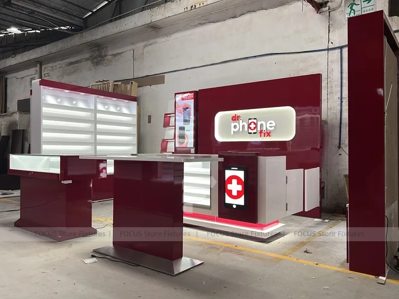 Burgundy Mobile Accessories Wall Store Fixture