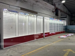 Burgundy White Mobile Phone Store Wall Fixture