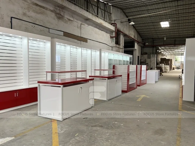 Burgundy White Mobile Phone Store Wall Fixture