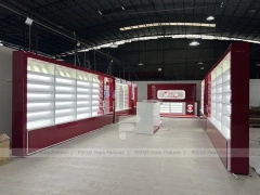 Burgundy White Phone Store Wall Display Layout