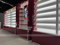 Burgundy White Phone Store Wall Display Layout