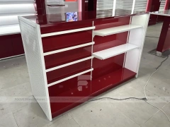 Burgundy White Phone Store Wall Display Layout