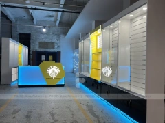 Burgundy White Phone Store Wall Display Layout