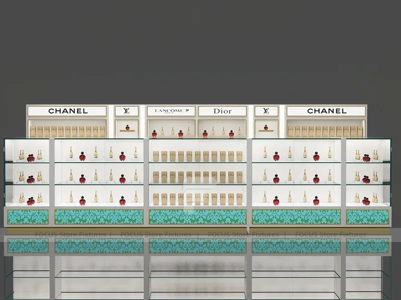 Chanel Dior White Cosmetics Wall Shelving