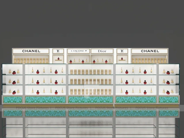 Chanel Dior White Cosmetics Wall Shelving