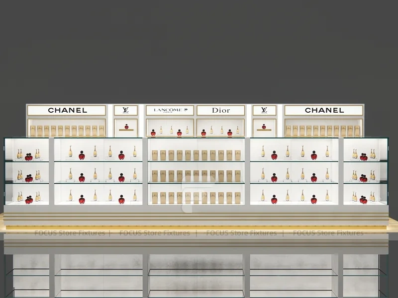 Chanel Dior White Cosmetics Wall Shelving