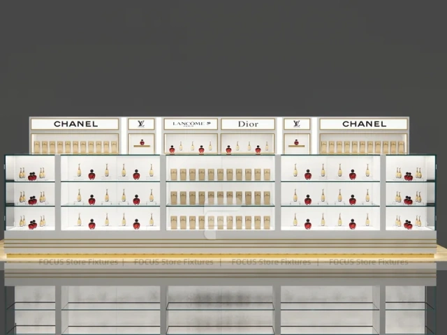 Chanel Dior White Cosmetics Wall Shelving