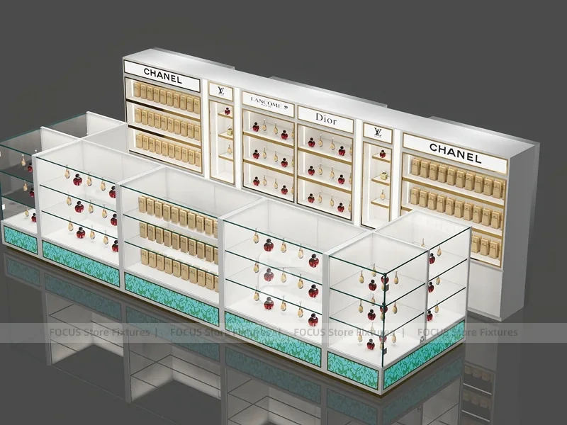Chanel Dior White Cosmetics Wall Shelving